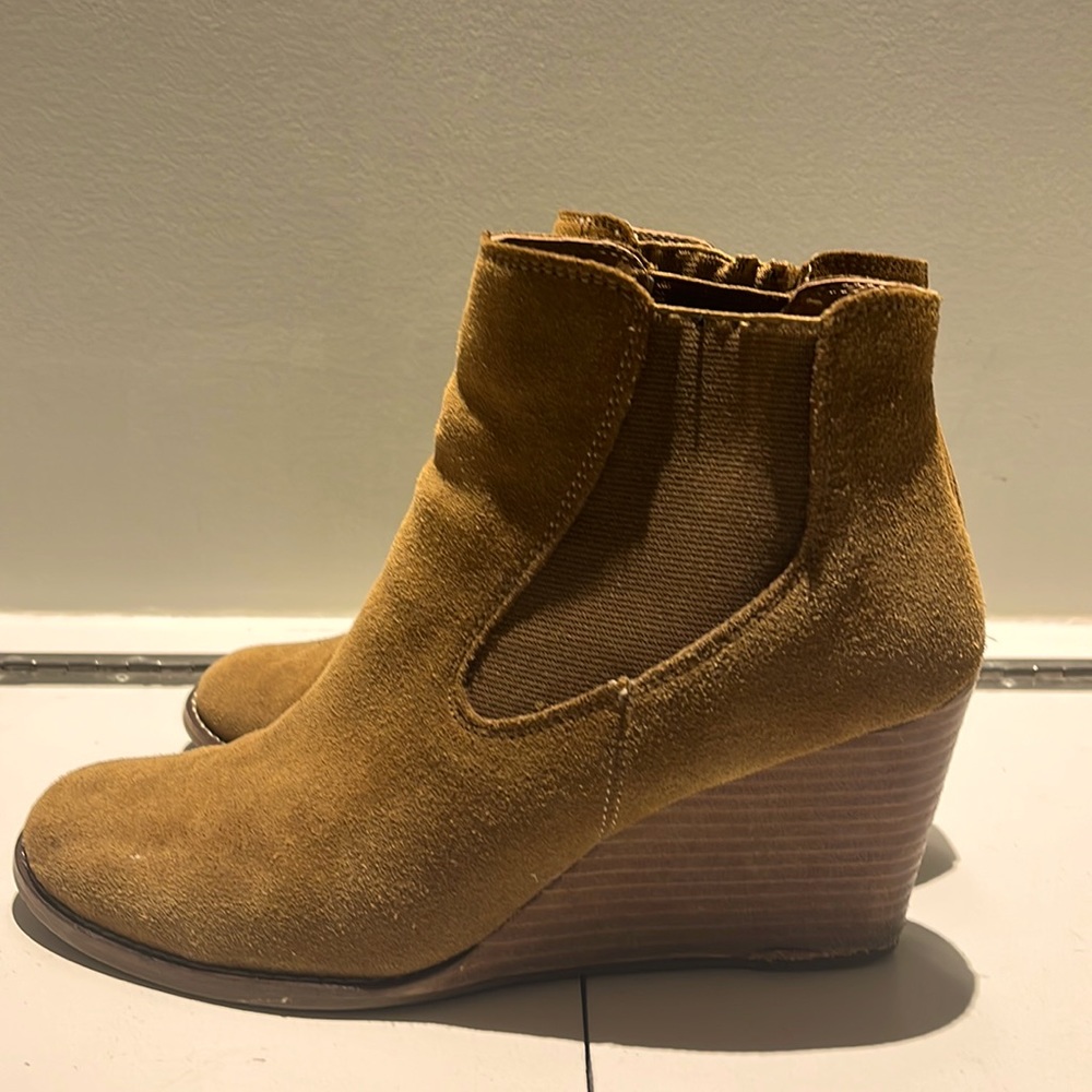 Lucky brand wedge boot in suede